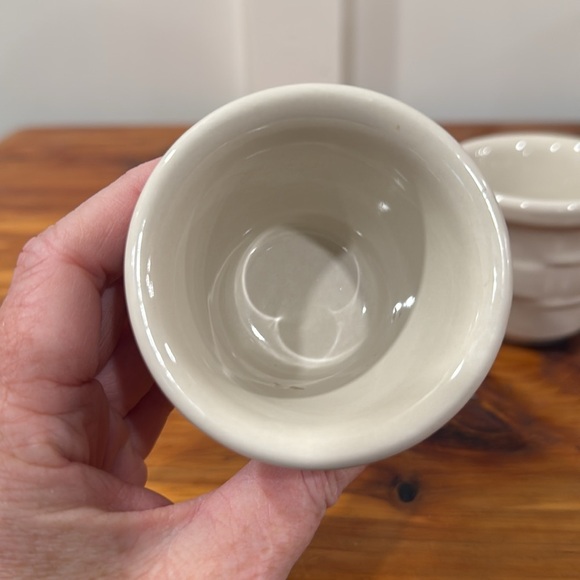 Longaberger Pottery Woven Traditions Ivory Votive Holder Pair - Picture 3 of 4